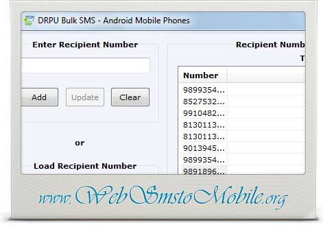 Screenshot of Android Mobile SMS Software