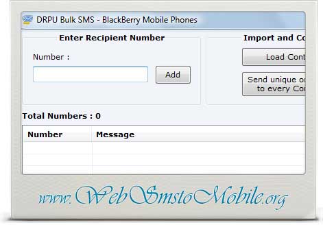 Screenshot of BlackBerry Mobile SMS