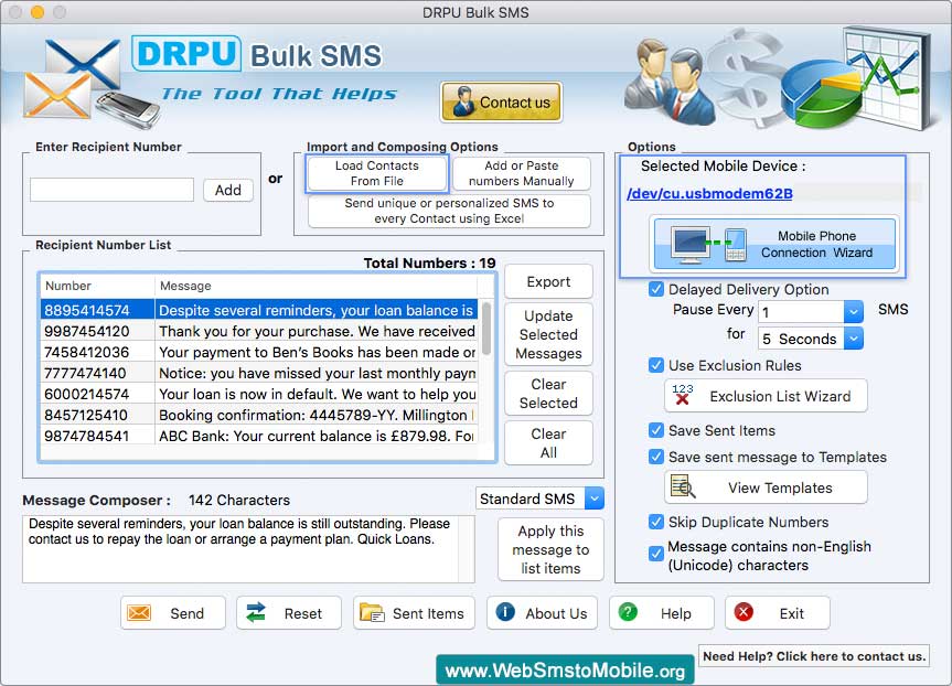 Mac Bulk SMS Software for GSM Phones