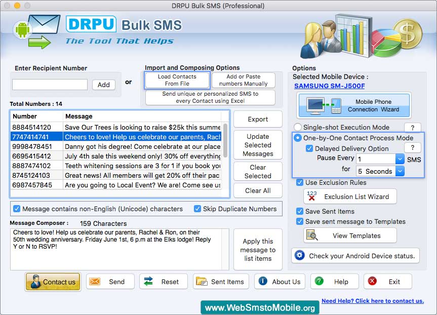 One by One Contact Process Mode