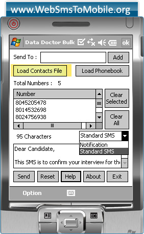 Pocket PC to Mobile Bulk SMS Software